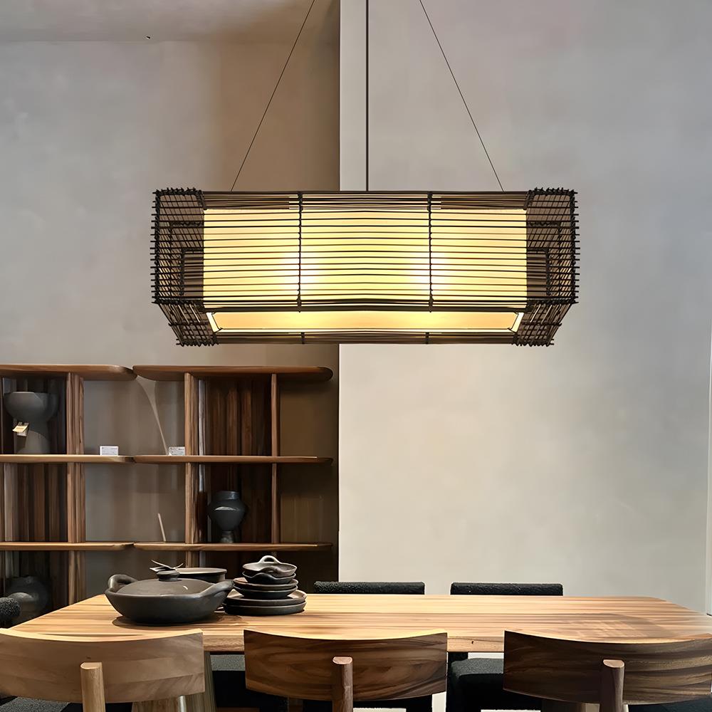 日式中古侘寂风吊灯餐厅餐桌吧台酒店民宿长形设计师创意个性艺术