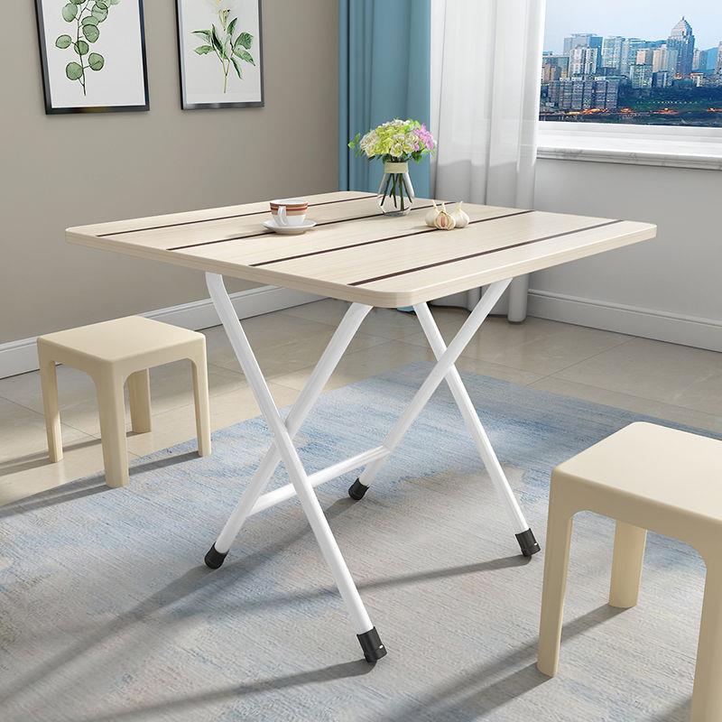 折叠桌靠边站餐桌简易家用吃饭小方桌租房摆摊简约便携长方形桌子
