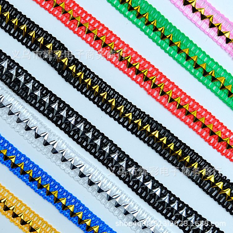 现货 1cm金三角花边服装花边辅料装饰边 金银边织带波浪边 120米