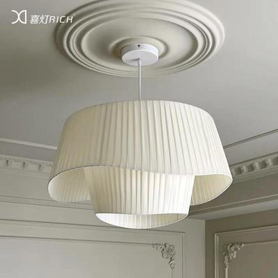 法式奶油风百褶裙摆原版布艺吊灯中古日式侘寂客厅餐厅卧室书房灯