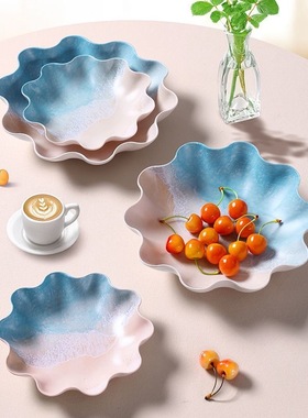 薇可可高颜值坚果干果创意糖果盘客厅茶几零食点心盘高级感果盘