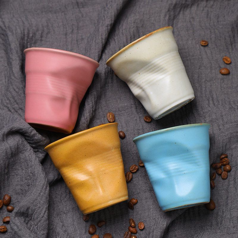 粗陶杯中复古捏下午创意浓缩茶杯