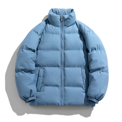 冬季纯色立领棉衣男生2025新款