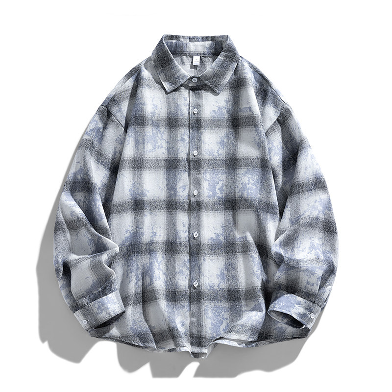 2026新款美式复古格子长袖衬衫男春秋季休闲潮流上衣百搭衬衣外套,男装,衬衫,淘宝优惠券,粉丝福利购,淘宝优惠卷