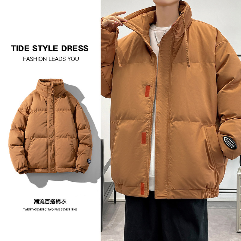 潮流立领棉衣男士冬季新款加厚保暖宽松休闲面包服青年棉服外套潮