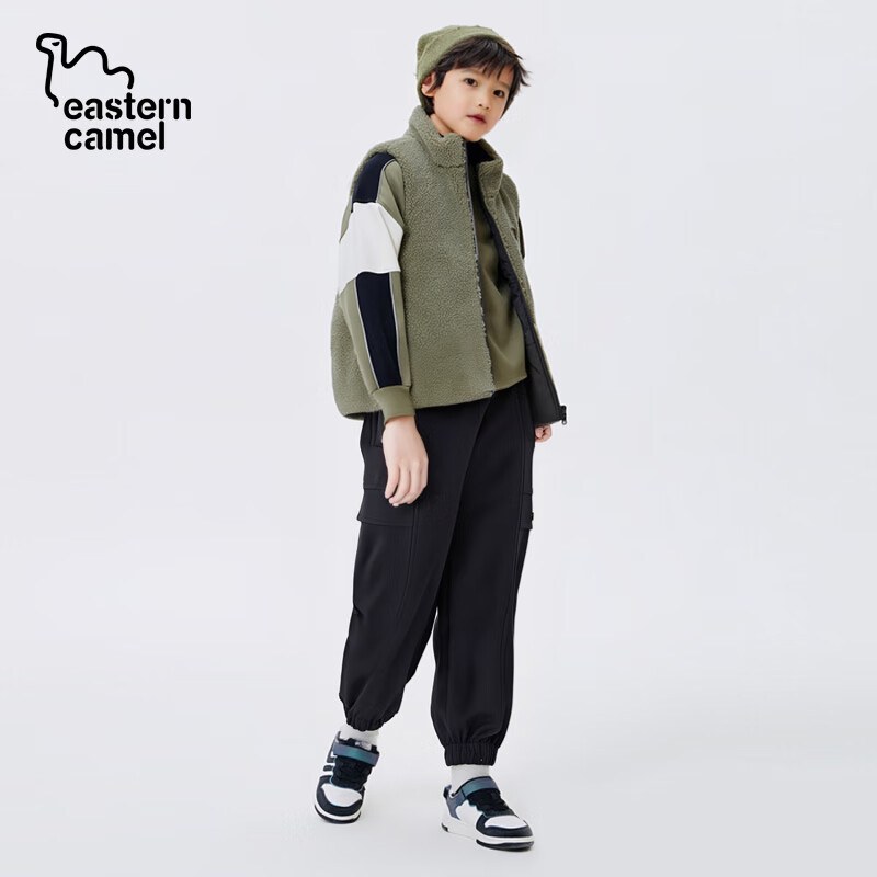 东方骆驼儿童秋冬加绒工装长裤山系三防冲锋长裤防风保暖轻便耐磨