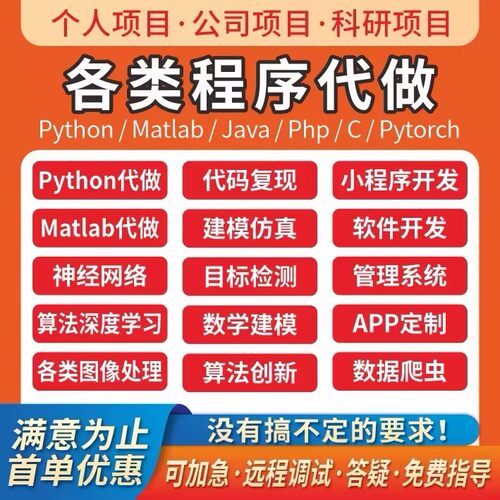 python代编程matlab定制程序代写ph代码编写做C++代C语言帮做java