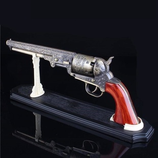 吧台实木高级感燧发枪小众工艺电视柜左轮装饰品家居摆件模型火枪