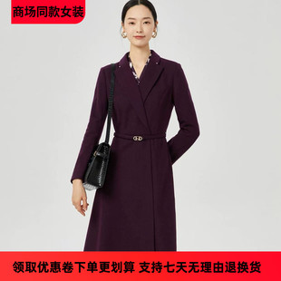 娜家同款女装2025秋冬新款西装领显瘦【绵羊毛】百搭气质连衣裙子