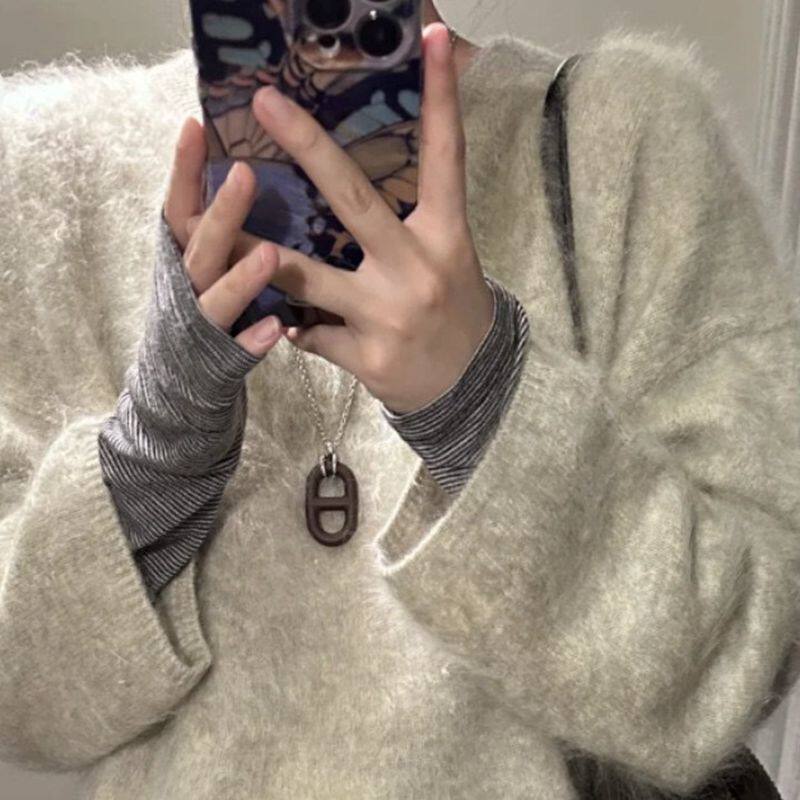 全网博主都拥有的木头猪鼻子项链简约冷淡风情侣款百搭长款毛衣链