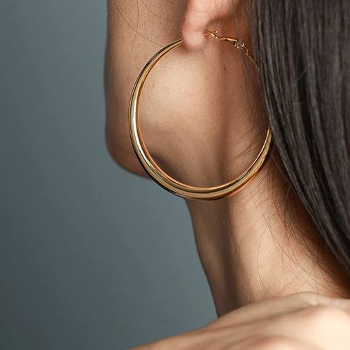 摩登夸张钛钢女钢针不掉色耳环