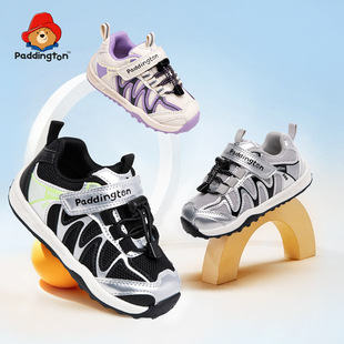帕丁顿熊儿童运动鞋2026春秋款防滑透气学步鞋男女童机能鞋魔术贴