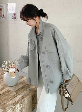 2025新款休闲百搭宽松时尚大纽扣工装外套   2C206-L198P165-K238