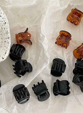 韩国ins博主黑色迷你小号抓夹刘海夹侧边发夹顶夹甜飒网红发卡子