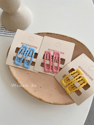 甜美简约波浪纹小号前额发夹边夹