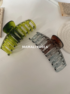 韩国ins鲨鱼夹大号渐变抓夹气质森系女后脑勺复古盘发抓鲨鱼夹子