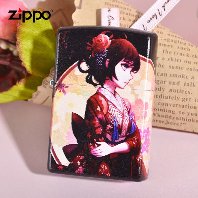 zippo官方正品美国芝宝打火机美女樱花祭月光少女和风个性创意潮