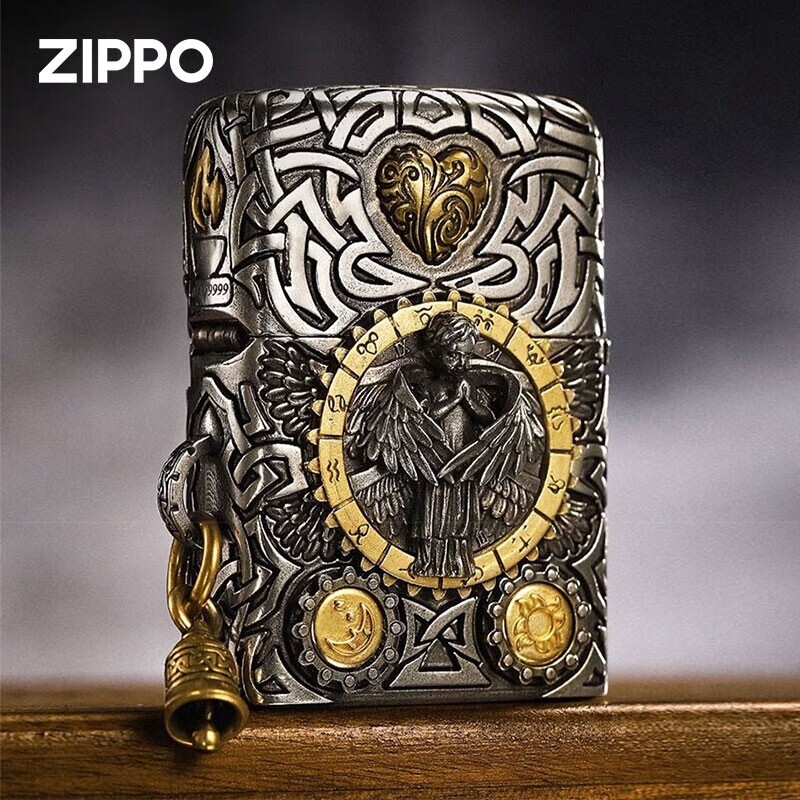 原装正品zippo之宝煤油防风打火机六翼天使爱之精灵星座限量定制