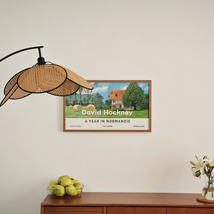 大卫霍克尼春天系列长方形横板海报实木沙发背景书房玄关装饰画