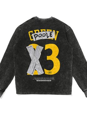 摇滚计划潮牌球星普尔&格林美式复古印花长袖T恤运动纯棉高街春季