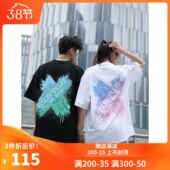 SSUR联名PCMY 潮牌冰淇淋渐变色刷漆宽松体恤男女情侣短袖 T恤