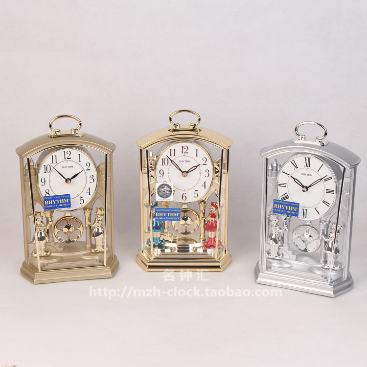 RHYTHM日本丽声钟表客厅欧式四叶草静音座钟时尚金银小台钟4RP796|msdalam kategori Aksesori rumah, hiasan loceng rumah/Jam Penggera, Jadual Jam/Jam Penggera - dari Buy2taobao.com untuk memberikan perkhidmatan ejen Taobao profesional membeli