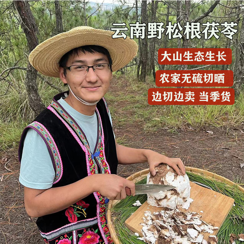 云南松茯苓块 野松根白茯苓 农家无硫 生切 食用炖汤中草药云苓 传统滋补营养品 茯苓 原图主图