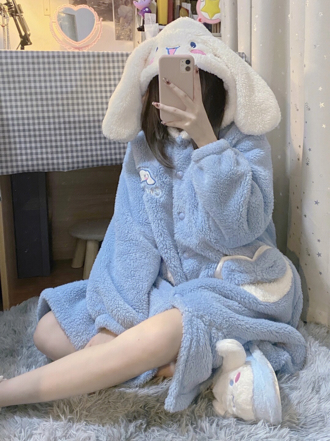 CINNAMON DOG PAJAMAS MILKY WOMENS 2023 NEW CORAL VELVET AUTUMN AND WINTER THIN DRESSING GOWNS ONE-PIECE CUTE LOUNGEWEAR