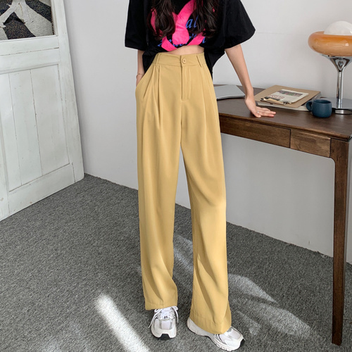 Real shot real price Korean version loose and thin casual pants with high waist and falling feeling, floor dragging pants