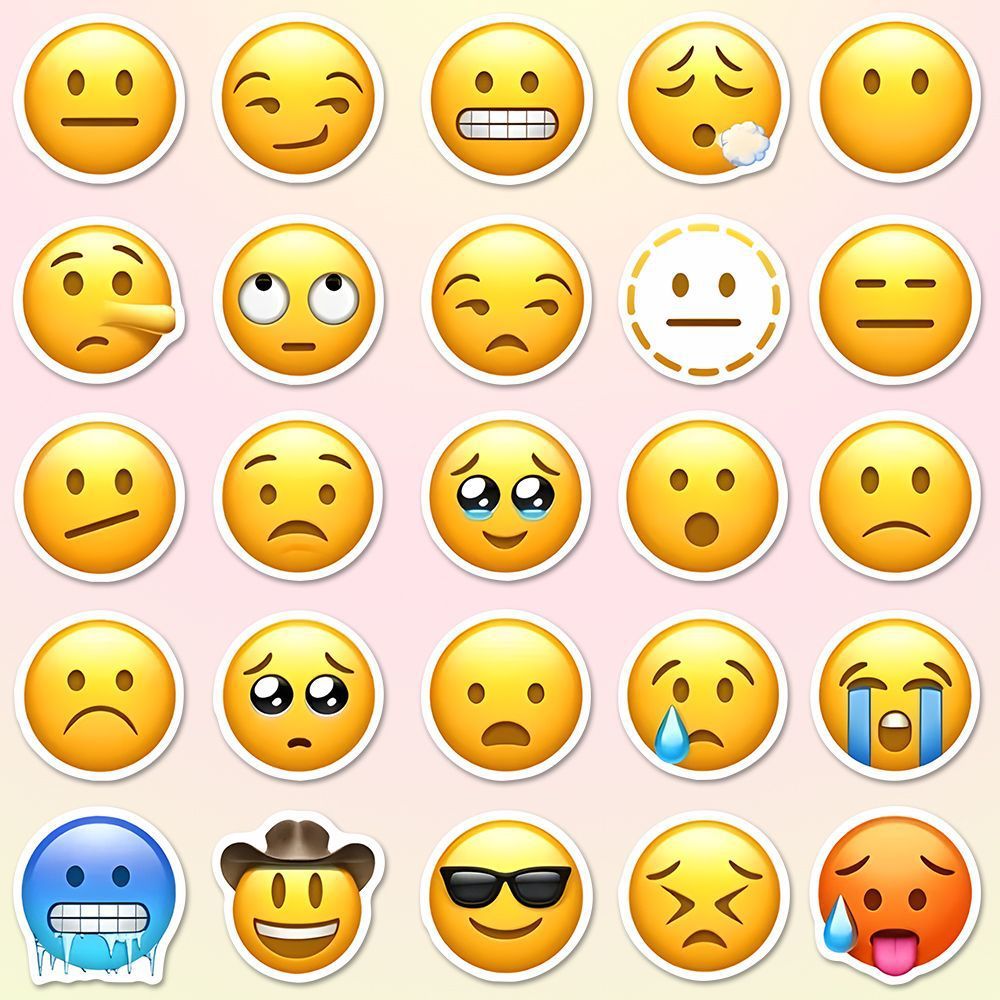 新款Emoji表情包贴纸创意卡通趣味装饰手机壳手稿本冰箱防水贴纸