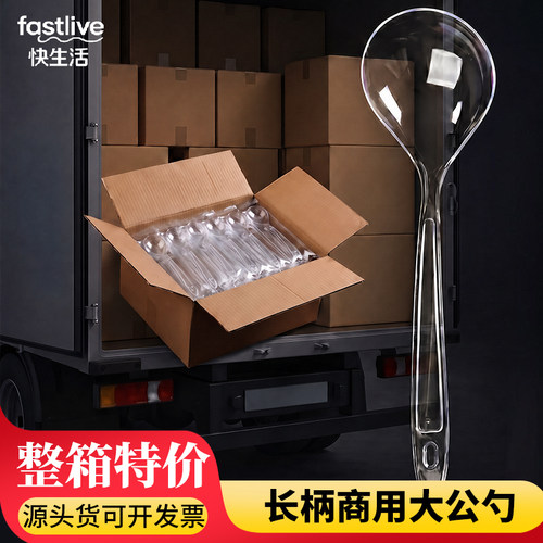 整箱批发大号一次性汤勺子单独包装外卖打包漏勺耐高温商用酸菜鱼