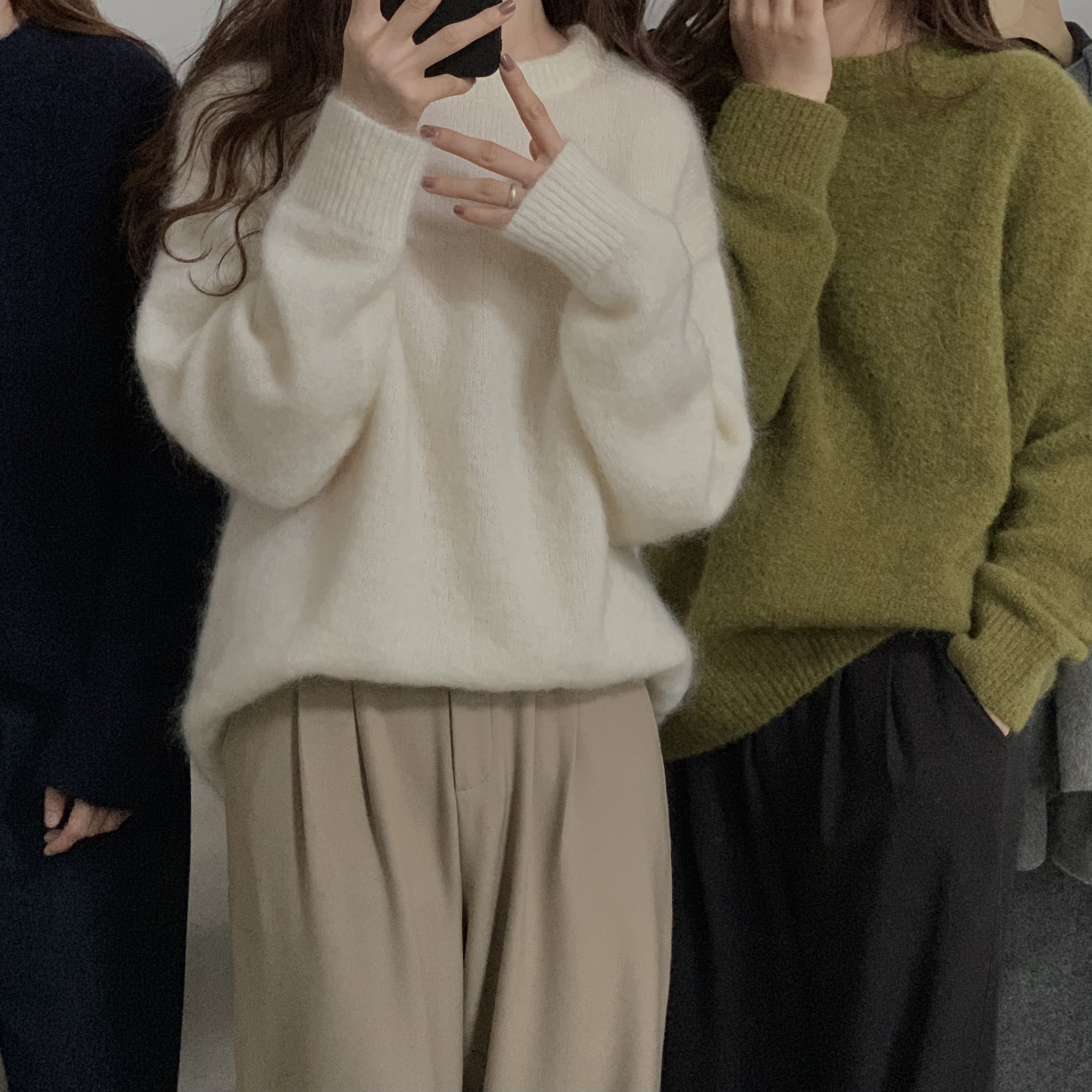 奶呼呼宽松软糯毛衣内搭打底上衣