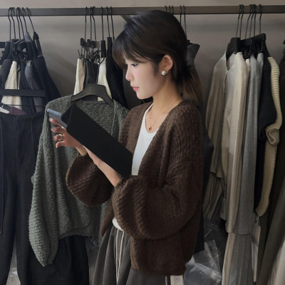 高级感披肩毛衣外套宽松针织开衫