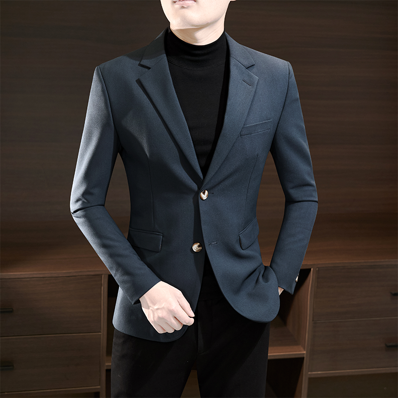 남성 캐주얼 정장 재킷 봄 가을 2024 새로운 스타일 싱글 정장 통근 정장 드레스 슬림 하이 엔드 비즈니스 작은 정장