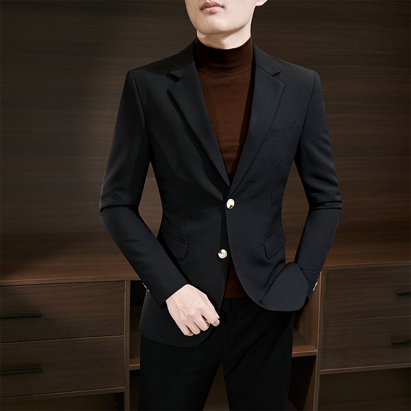 남성 캐주얼 정장 재킷 봄 가을 2024 새로운 스타일 싱글 정장 통근 정장 드레스 슬림 하이 엔드 비즈니스 작은 정장