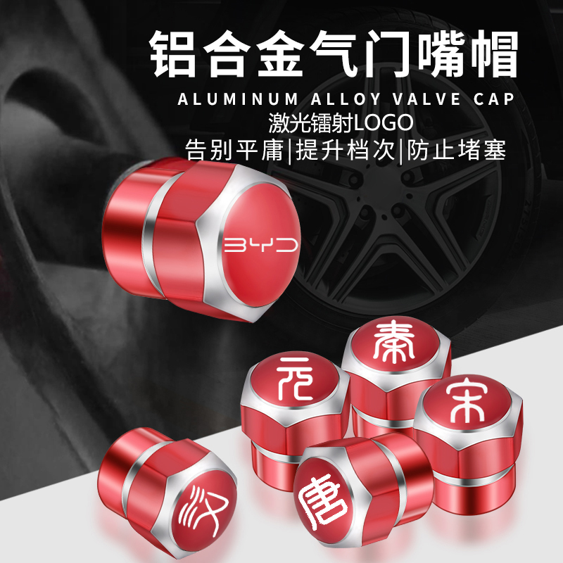 比亚迪海豹06唐宋PLUS秦L汉DMI元PRo汽车轮胎气门嘴芯帽金属防盗