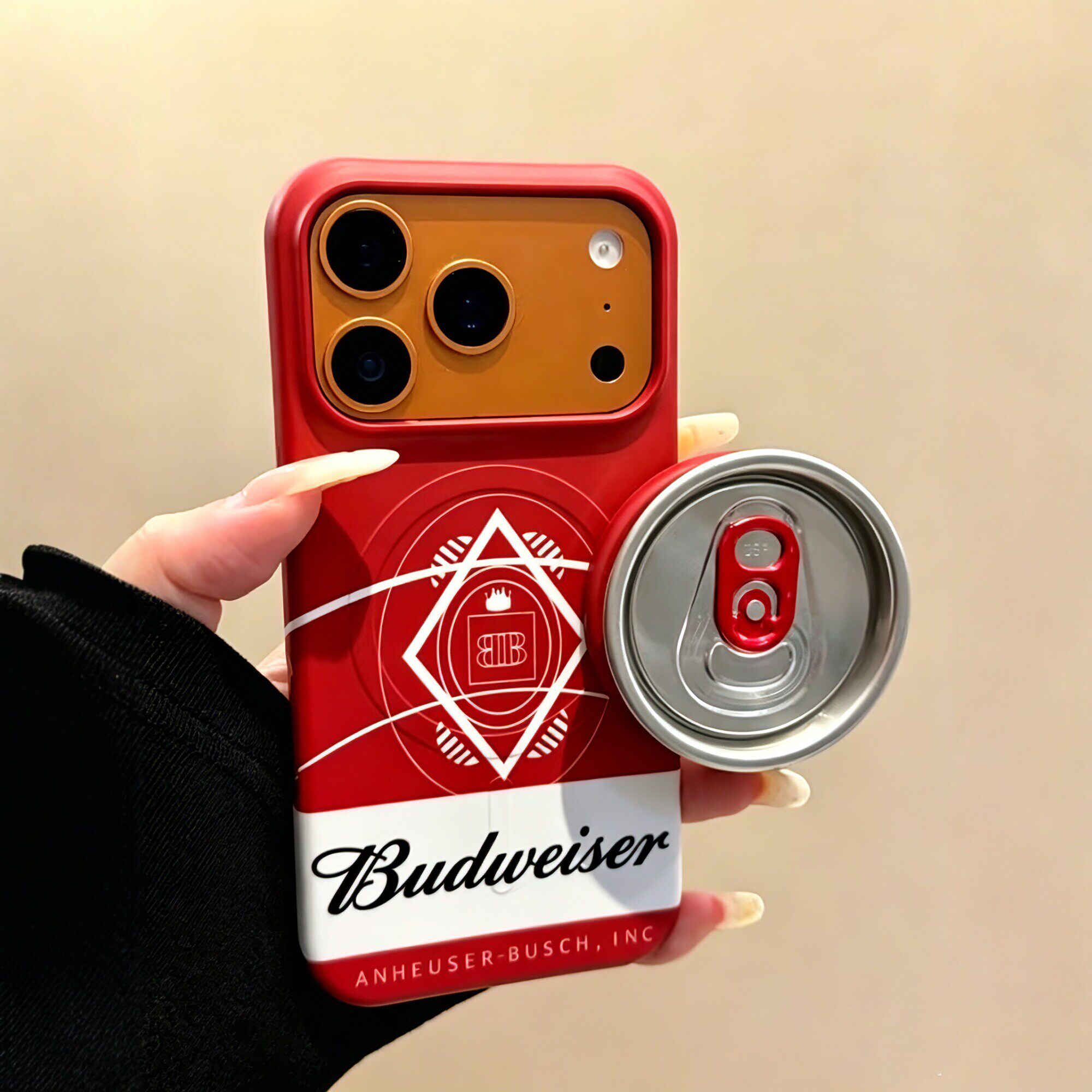韩国ins创意啤酒易拉罐瓶盖磁吸支架适用iPhone17promax手机壳苹果15pro新款17pro菲林硬壳16pro半包17保护套
