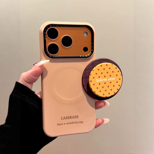 韩系ins简约纯色格纹波点磁吸支架适用iPhone17promax手机壳苹果15pro新款14菲林硬壳13小众女16防摔15保护套