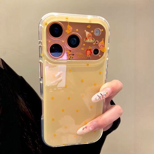 简约ins黄色星星卡通镜框星星人适用iPhone17promax手机壳苹果15pro新款16高级13少女14软壳15可爱防摔保护套