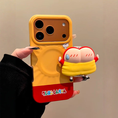 趣味ins搞怪卡通蜡笔小新屁屁硅胶磁吸支架适用iPhone17promax手机壳苹果15pro新款16超好看13女14菲林保护套