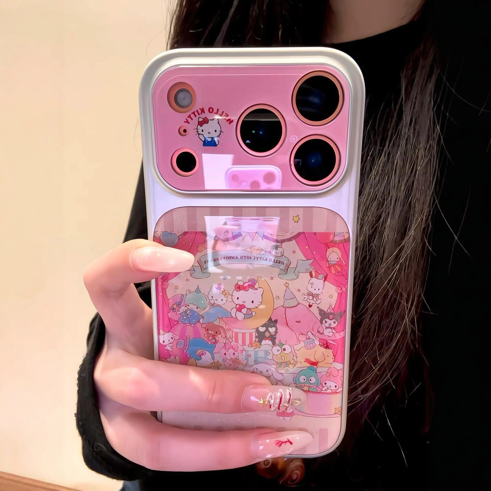 日韩ins滴胶卡通可爱猫咪电镀边框适用iPhone17proma