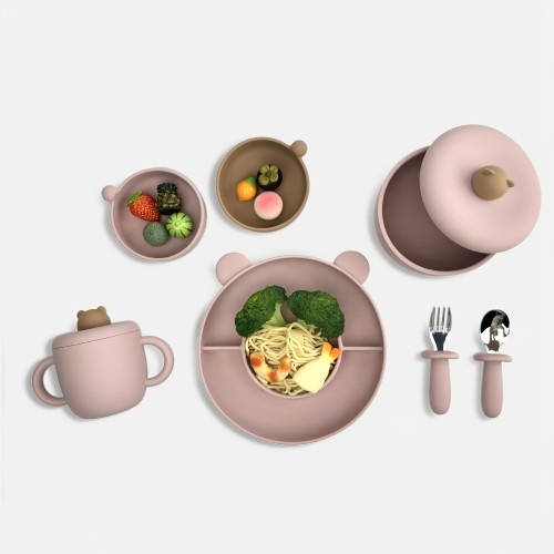 ROCOU儿童硅胶防摔辅食餐盘