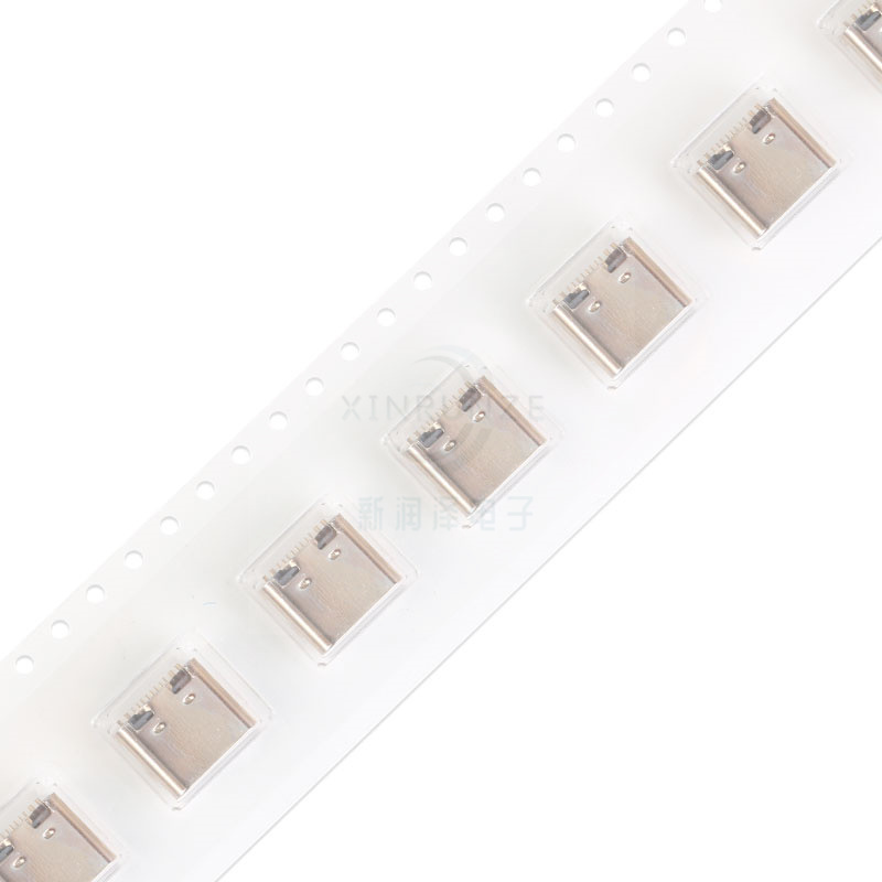 贴片USB-3.1插座 Type-C母座 16P 高清传输接口 4固定插脚 双向