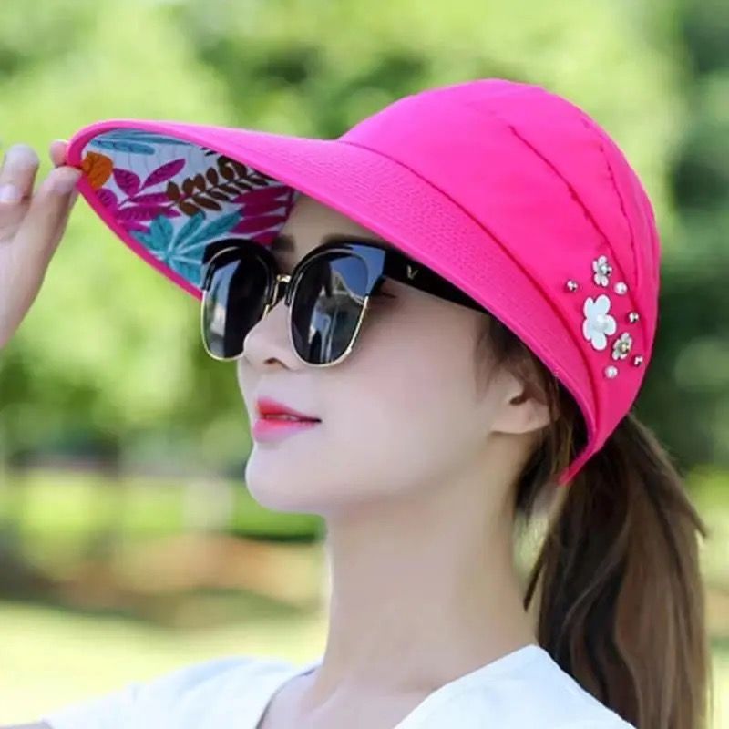 太阳帽帽子防晒户外夏天大檐遮阳帽凉帽骑车遮脸紫外线大沿夏季