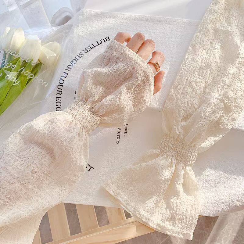 防晒袖套女夏季户外开车宽松冰丝袖套韩国百搭纯色防紫外线冰套袖