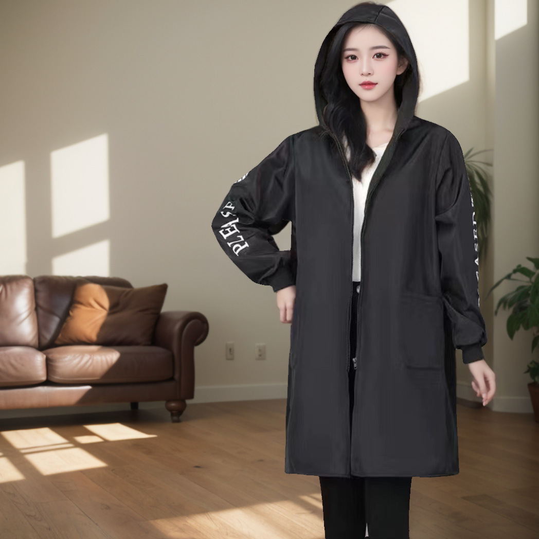 新款冬季加绒工作服防水外穿耐脏防尘女士长袖连帽防油厨房罩衣男