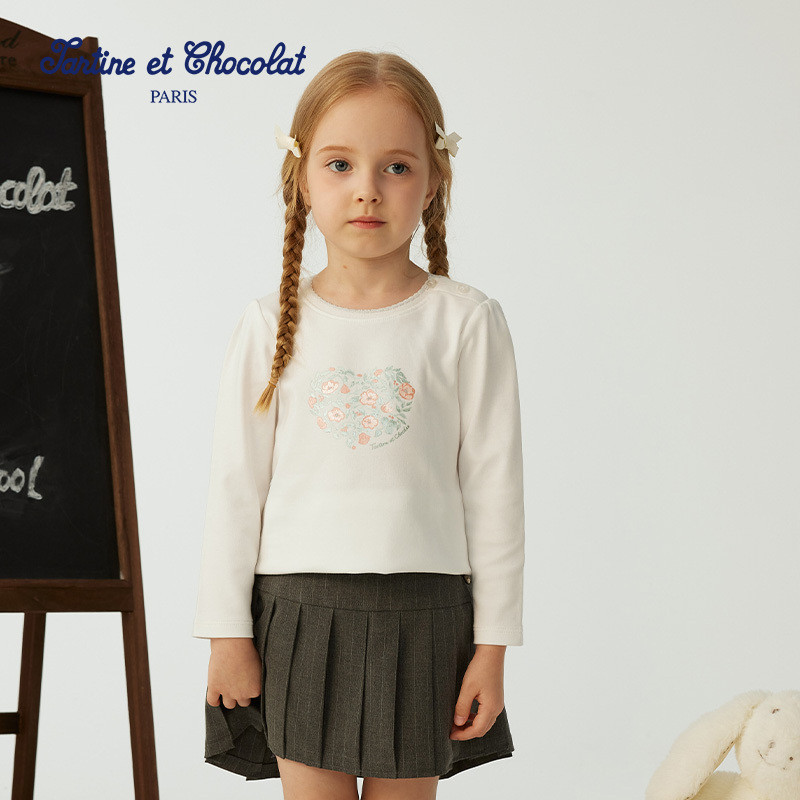 tartineetchocolat法国巧克力童装25新女童印花长袖T恤,童装/婴儿装/亲子装,T恤,淘宝优惠券,粉丝福利购,淘宝优惠卷