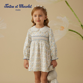 新品 tartineetchocolat法国巧克力童装 25春季 女童满印碎花连衣裙