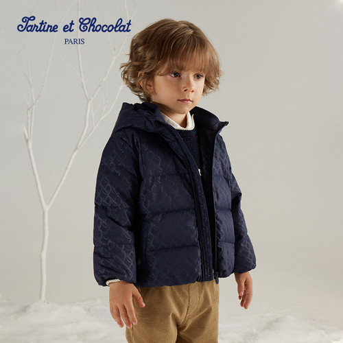 tartineetchocolat法国巧克力童装冬新男童鹅绒儿童羽绒服