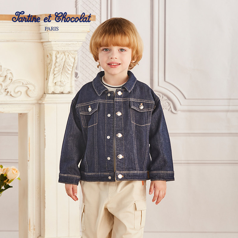 tartineetchocolat法国巧克力童装春男童休闲牛仔夹克外套